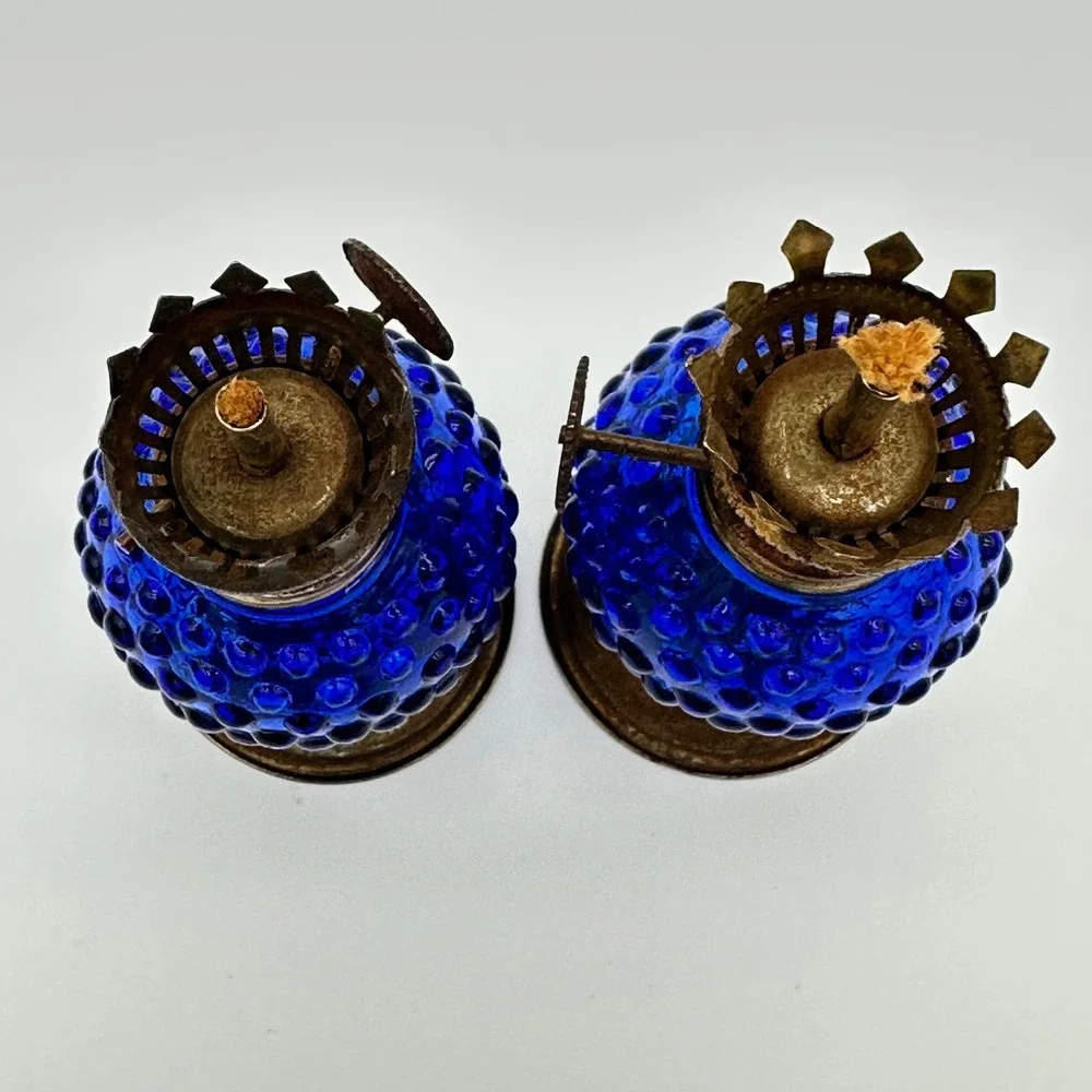 Vintage Miniature Kerosene Oil Lamps Pair 5.5